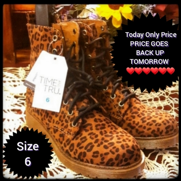 Time and Tru Shoes - 🆕️LAST SIZE 6🖤NWT LEOPARD PRINT HIKING BOOT🖤